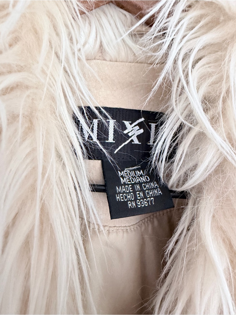 Vintage y2k Suede leather Embroidered Penny Lane Daisy Jones Coat cream fur trim - Picture 3 of 7